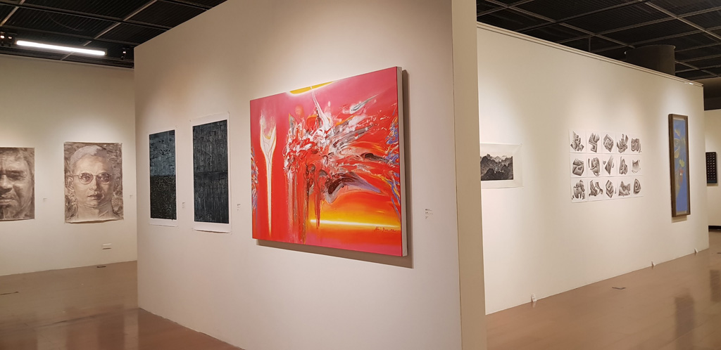 「存在.感─臺灣東海大學與泰國Silpakorn藝術大學教授作品交流展」展場一景